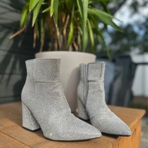 a new day Glittering Silver Ankle Boots